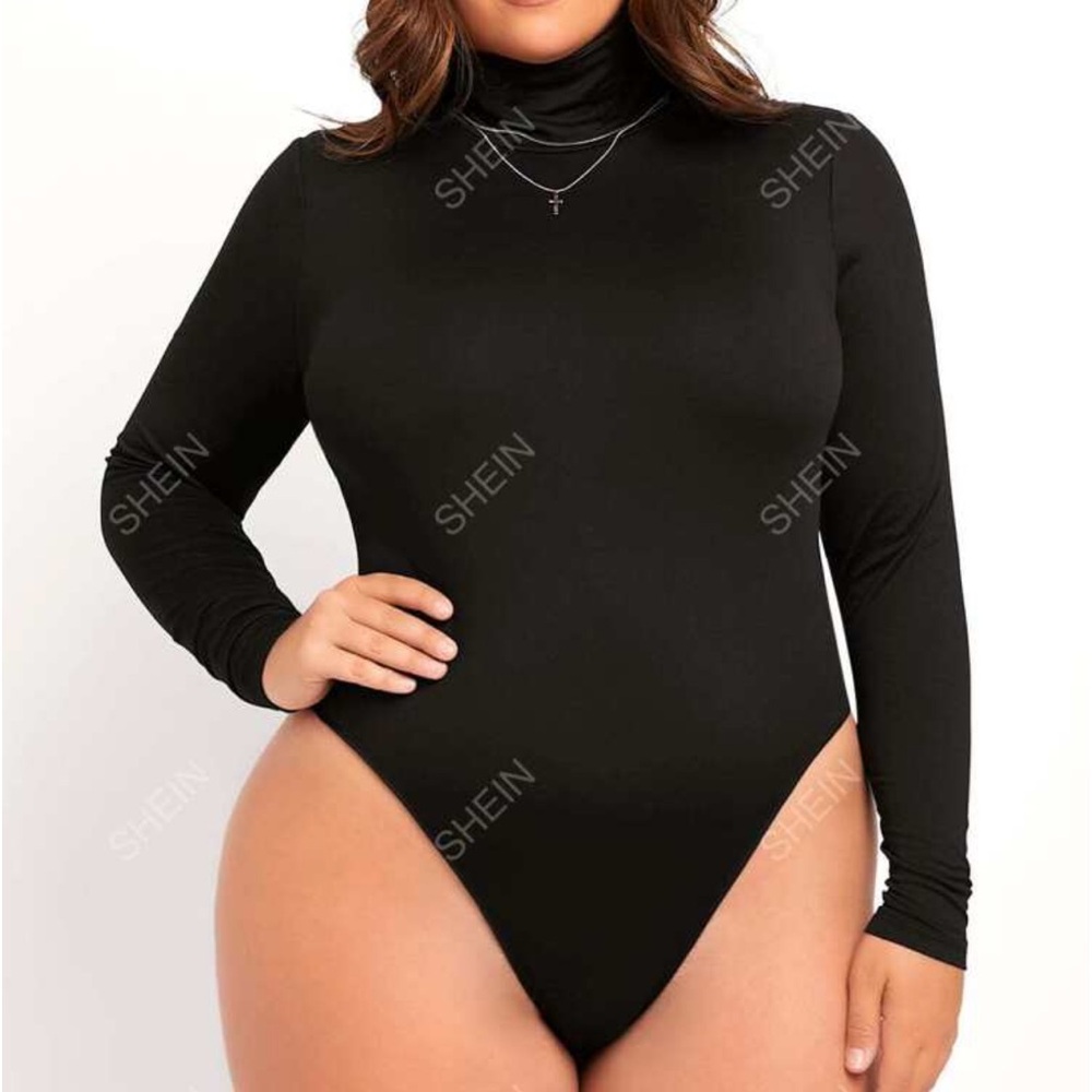 High Neck Bodysuit in Black